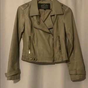 Blanc Noir Faux Leather Jacket